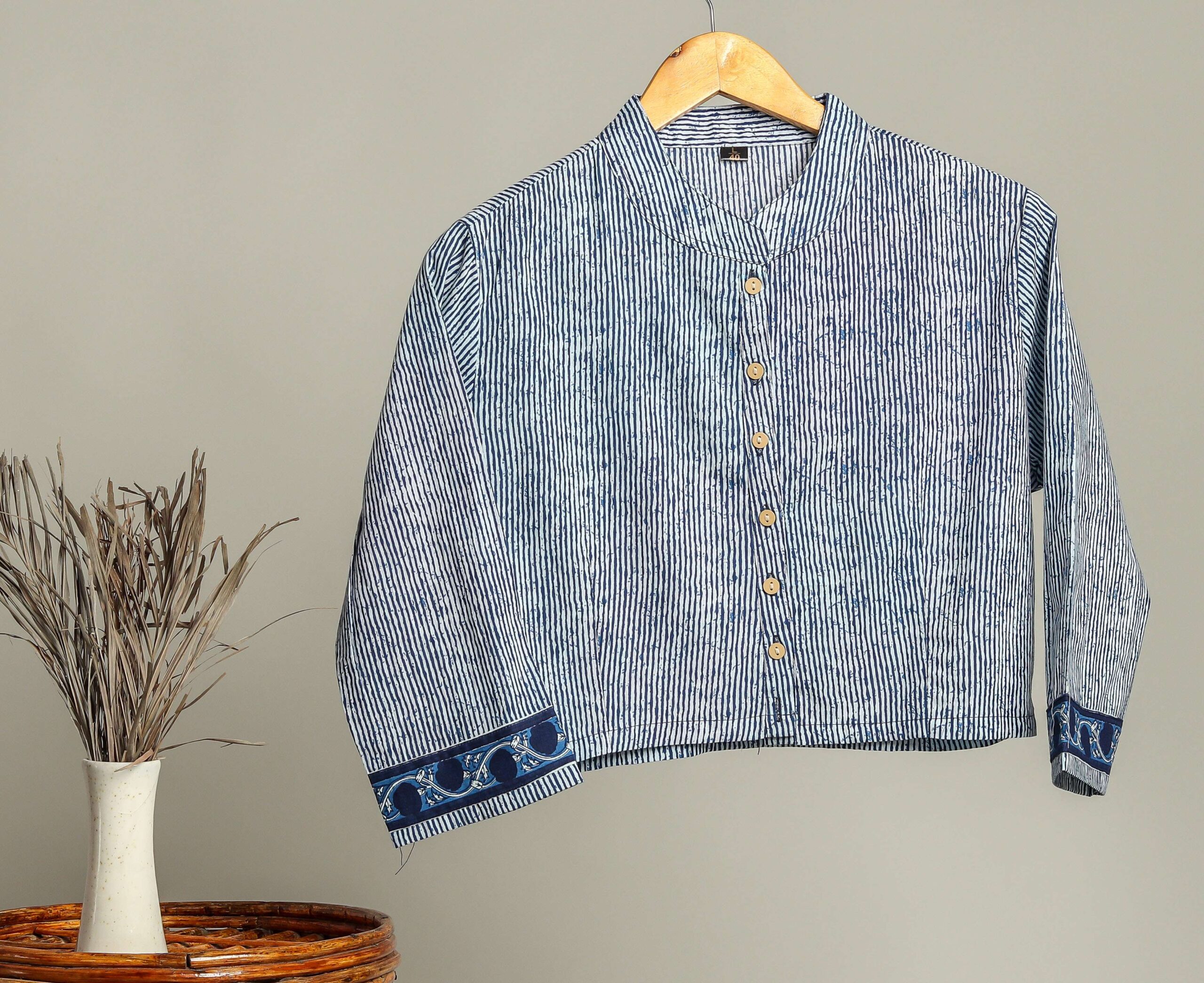 Handmade Block Print Cotton for Women ? Ethnic Floral Printed Top with Long Sleeves